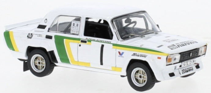 LADA FIAT 2105 VFTS N 1 RALLY VLTAVA PRIBRAM 1988 V.BLAHNA - P.SCHOVANEK WHITE GREEN YELLOW 1:43