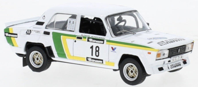 Lada 2105 VFTS #18 BLAHNA/SCHOVANEK TRIBEC RALLY 1988 hvid/grøn/gul 1:43