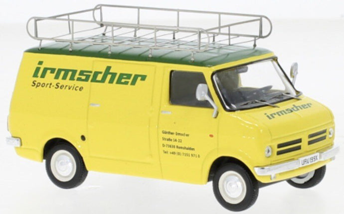 BEDFORD CF VAN TEAM IRMSCHER RALLY ASSISTANCE 1969 YELLOW GREEN 1:43