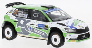 SKODA FABIA RALLY2 EVO N 27 RALLY ESTLAND 2022 E.LINDHOLM - R.HAMALAINEN GREEN WHITE GREY 1:43