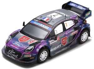 FORD ENGLAND PUMA RALLY1 TEAM FORD WORLD RALLY M-SPORT N 7 4th RALLY SARDINIA ITALY 2022 P.L.LOUBET - V.LANDAIS PURPLE BLUE GREY 1:43