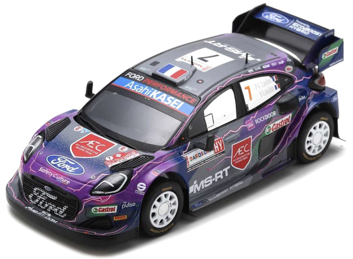 FORD ENGLAND PUMA RALLY1 TEAM FORD WORLD RALLY M-SPORT N 7 4th RALLY SARDINIA ITALY 2022 P.L.LOUBET - V.LANDAIS PURPLE BLUE GREY 1:43