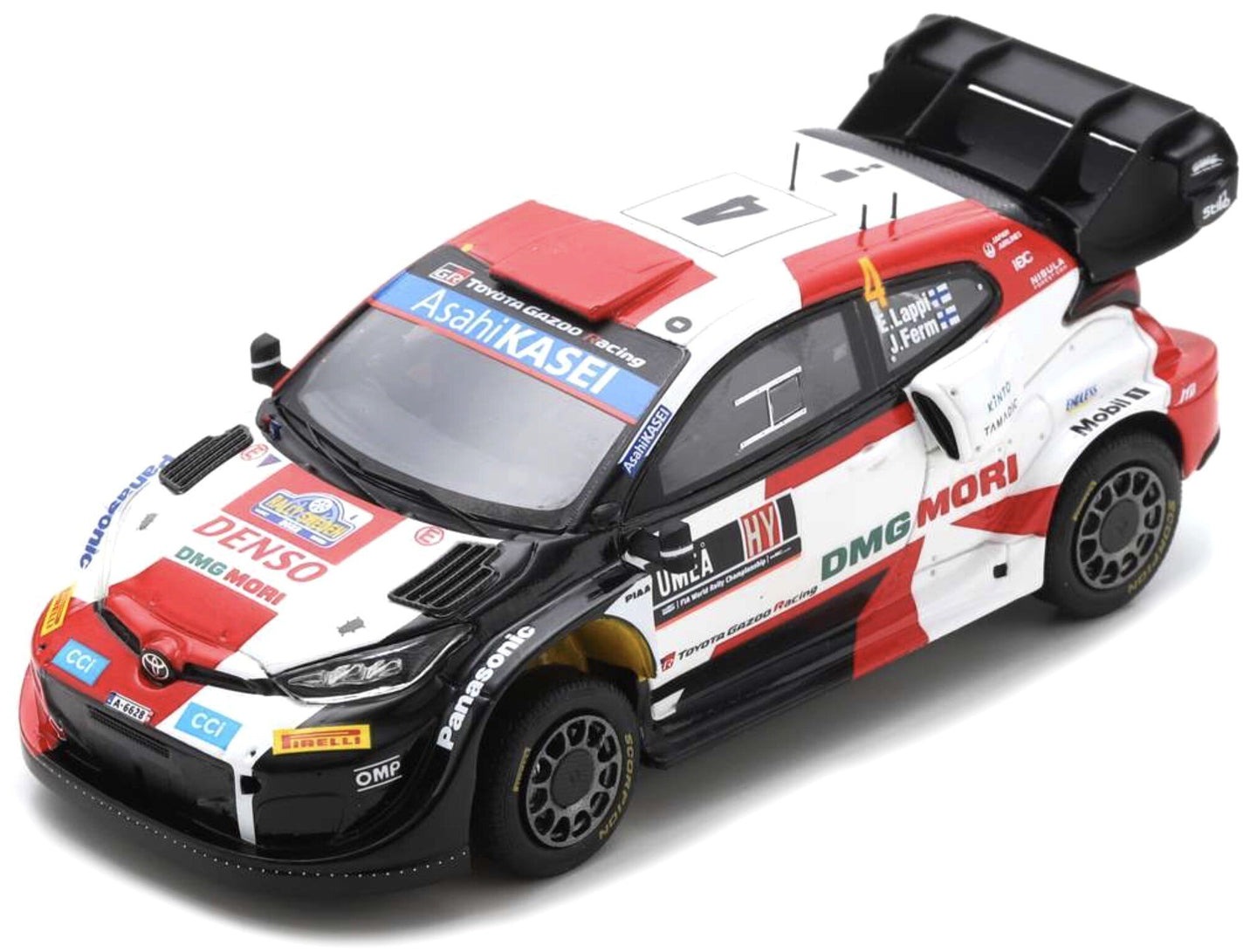 TOYOTA YARIS GR RALLY1 TEAM TOYOTA GAZOO RACING WRT N 4 3rd RALLY SWEDEN 2022 E.LAPPI - J.FERM WHITE BLACK RED 1:43