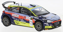 Indlæs billede til gallerivisning HYUNDAI i20 R5 N 11 RALLY POLEN 2022 T.KRISTENSSON - A.JOHANSSON LIGHT BLUE YELLOW RED BLACK 1:43