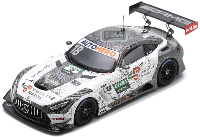 MERCEDES BENZ AMG GT3 EVO TEAM MUCKE MOTORSPORT N 18 DTM SEASON 2022 MAXIMILIAN BUHK WHITE GREY 1:43