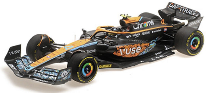 McLAREN F1 MCL36 TEAM MCLAREN N 4 ABU DHABI GP 2022 LANDO NORRIS ORANGE LIGHT BLUE 1:18