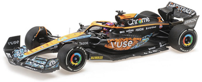 MCLAREN F1 TEAM MCL36 #3 DANIEL RICCIADRO ABU DHABI GP 2022 orange/sort/blå 1:18