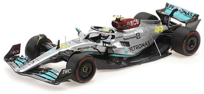 MERCEDES GP F1 W13E TEAM MERCEDES-AMG PETRONAS F1 N 44 2nd BRAZILIAN GP 2022 LEWIS HAMILTON SILVER GREEN 1:18