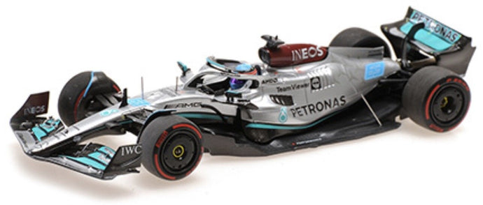 MERCEDES GP F1 W13E TEAM MERCEDES-AMG PETRONAS F1 N 63 (first f1 win) WINNER BRAZILIAN GP 2022 GEORGE RUSSELL SILVER GREEN 1:43