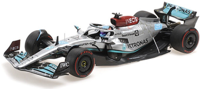 MERCEDES GP F1 W13E TEAM MERCEDES-AMG PETRONAS F1 N 63 (first f1 win) WINNER BRAZILIAN GP 2022 GEORGE RUSSELL SILVER GREEN 1:18