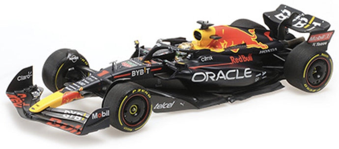 RED BULL F1 RB18 TEAM ORACLE RED BULL RACING N 1 WINNER MEXICO GP WORLD CHAMPION 2022 MAX VERSTAPPEN MATT BLUE YELLOW RED 1:18