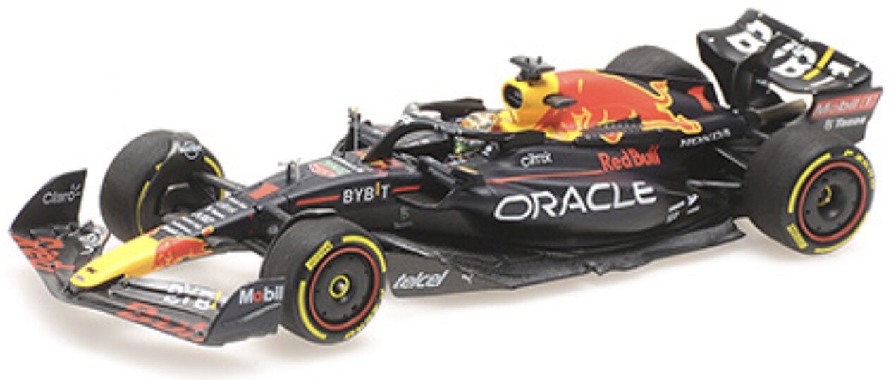 RED BULL F1 RB18 TEAM ORACLE RED BULL RACING N 1 WINNER MEXICO GP WORLD CHAMPION 2022 MAX VERSTAPPEN MATT BLUE YELLOW RED 1:43