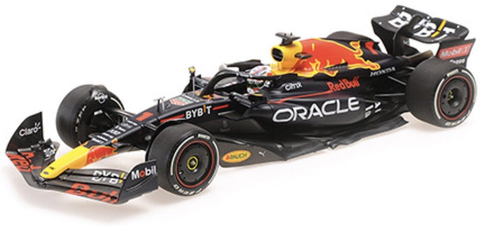 RED BULL F1 RB18 TEAM ORACLE RED BULL RACING N 1 WINNER AUSTIN USA GP WORLD CHAMPION 2022 MAX VERSTAPPEN MATT BLUE YELLOW RED 1:18