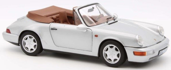 PORSCHE 911 964 CARRERA 2 CABRIOLET 1990 SILVER 1:18