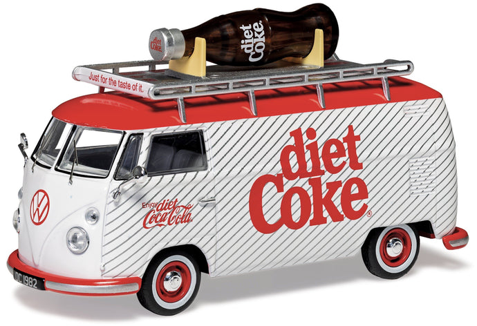 VW T1 TYPE 2 SPLIT SCREEN PANEL CAMPERVAN DIET COKE 'COCA COLA' - GIANT COKE BOTTLE hvid/rød 1:43
