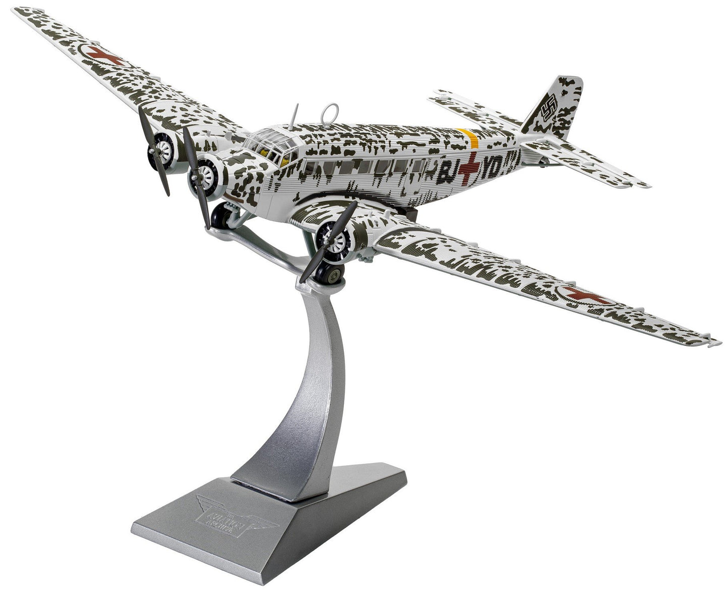 Junkers Ju-52/3M Air Ambulance BM+AA Stalingrad casualty evacuation flights, Stalingrad, Russia 1942 camouflage 1:72