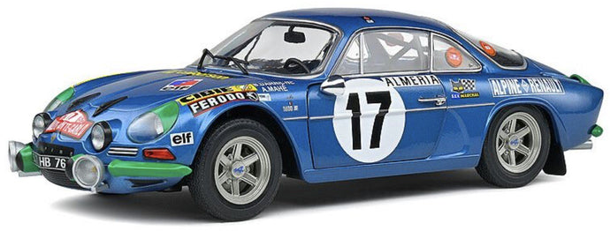 RENAULT ALPINE A110 1600S (night version) N 17 RALLY MONTECARLO 1972 B.DARNICHE - A.MAHE BLUE MET 1:18