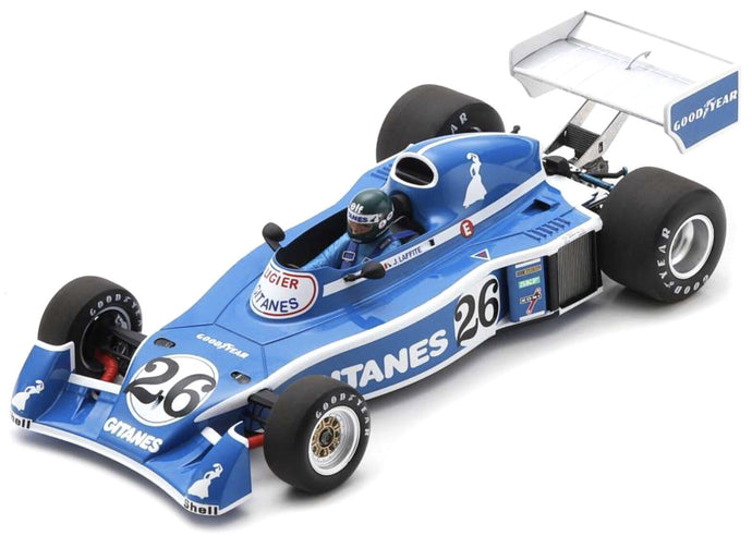 Ligier JS5 #26 JACQUES LAFFITE 3rd BELGIAN GP 1976 With Acrylic Cover blå/hvid 1:18