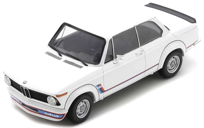 BMW 2002 TURBO 1973 With Acrylic Cover hvid/blå/rød 1:18