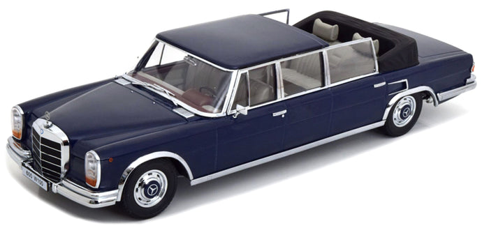 MERCEDES BENZ S-CLASS 600 PULLMAN (W100) LANDAULET SEMICONVERTIBLE 1964 DARK BLUE 1:18