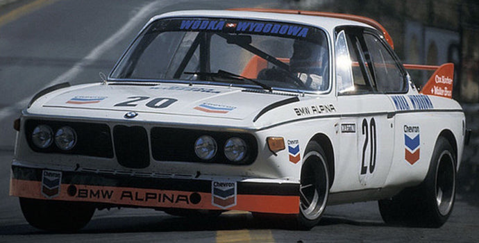 BMW 3.0 CSL BMW ALPINA TEAM WYBOROWA N 20 24H SPA 1973 WALTER BRUN - COX KOCHER WHITE ORANGE 1:18