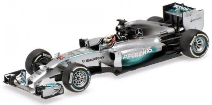MERCEDES GP F1 W05 AMG PETRONAS N 44 WORLD CHAMPION SEASON 2014 LEWIS HAMILTON WITH SHOWCASE SILVER GREEN 1:12