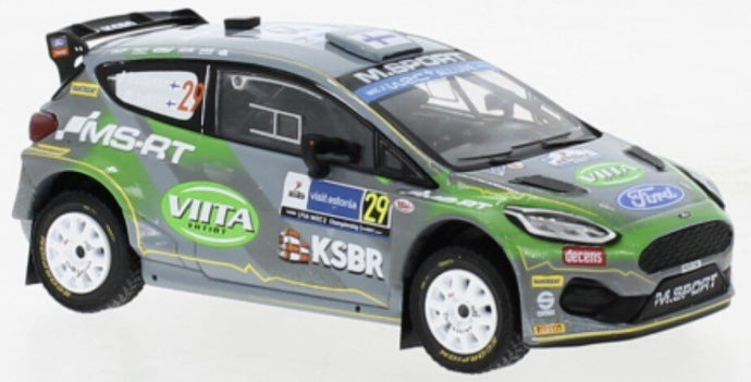 Ford FIESTA R5 RALLY2 #29 HUTTUNEN/LUKKA WRC RALLY ESTLAND 2022 grå/grøn 1:43