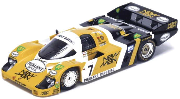 PORSCHE 956L TURBO TEAM NEWMAN JOEST RACING N 7 WINNER 24h LE MANS 1984 K.LUDWIG - H.PESCAROLO - S.JOHANSSON WITH SHOWCASE YELLOW BLACK 1:18