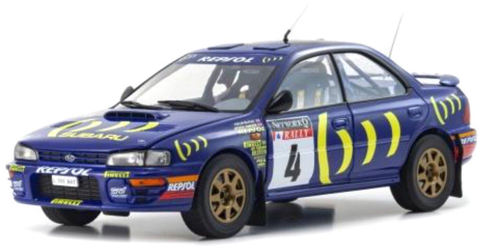 SUBARU IMPREZA 555 REPSOL N 4 WINNER RALLY RAC LOMBARD 1994 C.McRAE - D.RINGER BLUE YELLOW 1:18