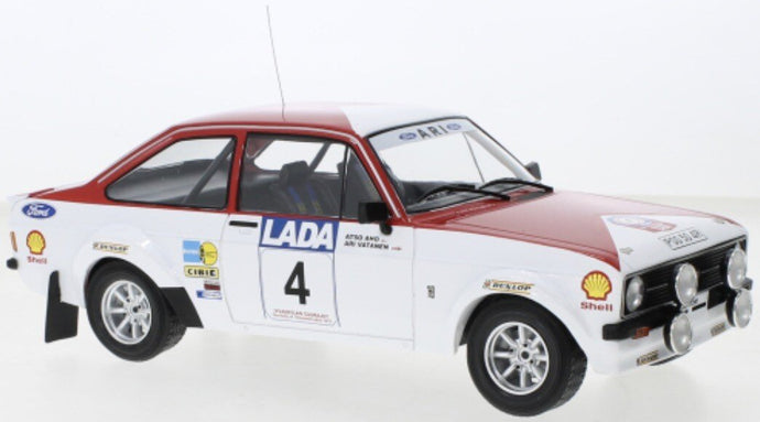 Ford ESCORT MK II RS 1800 #4 VATANEN/AHO 1000 LAKES RALLY 1977 hvid/rød 1:18