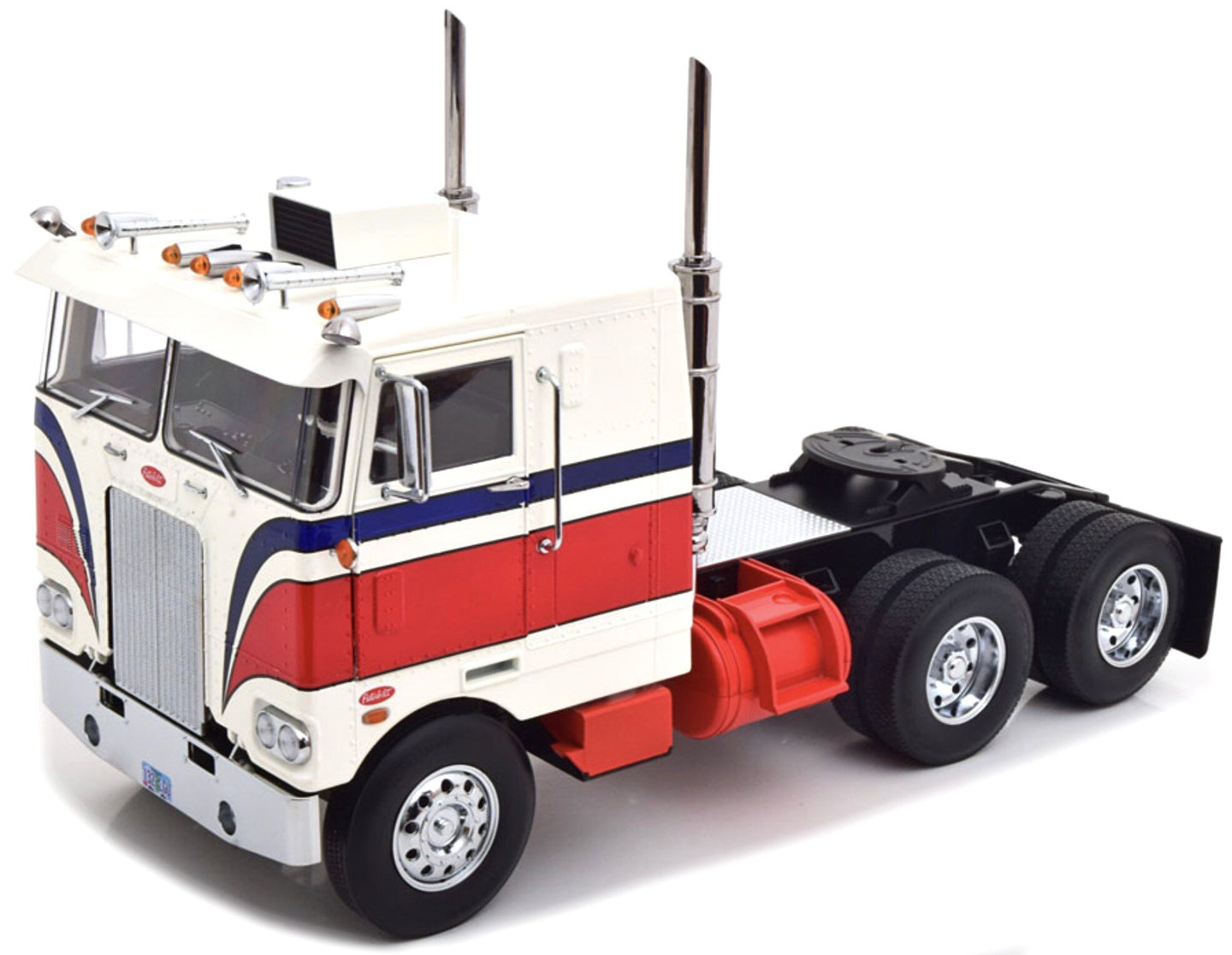 PETERBILT 352 PACEMAKER TRACTOR TRUCK 3-ASSI 1979 WHITE RED BLUE 1:18