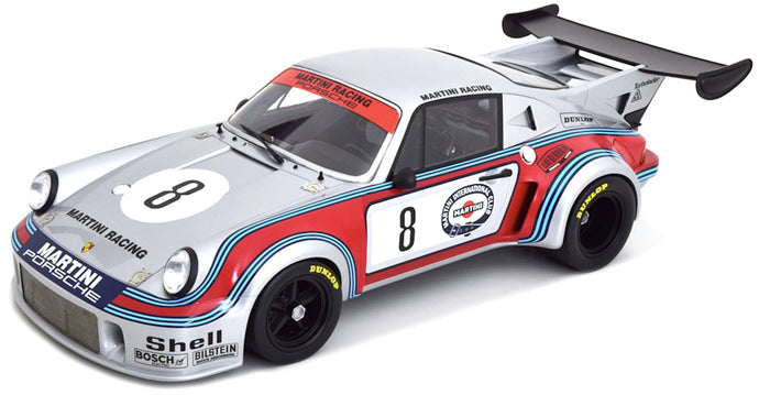 Porsche 911 CARRERA RSR 2.1 'MARTINI' #8 VAN LENNEP/MULLER 750KM NURBURGRING 1974 sølv/rød/blå 1:12