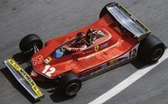 Ferrari 312T4 #12 GILLES VILLENEUVE MONACO GP 1979 WITH FIGURE rød/hvid/sølv 1:12