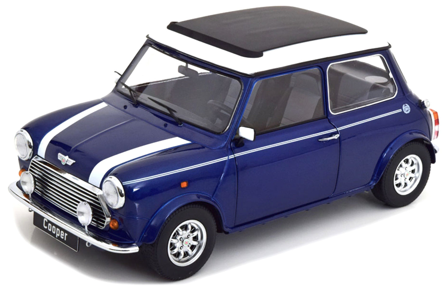 MINI COOPER SUNROOF LHD 1992 BLUE MET WHITE 1:12