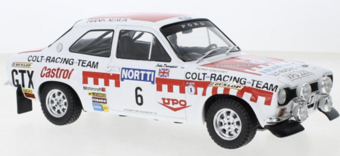 Ford ESCORT MK I RS 1600 #6 MIKKOLA/DAVENPORT 1000 LAKES RALLY 1973 hvid/rød 1:18
