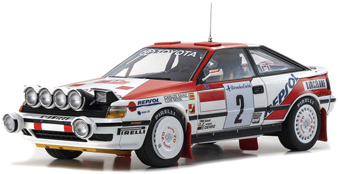 TOYOTA CELICA GT-FOUR ST165 (night version) N 2 WINNER RALLY MONTECARLO 1991 C.SAINZ - L.MOYA WHITE RED 1:18