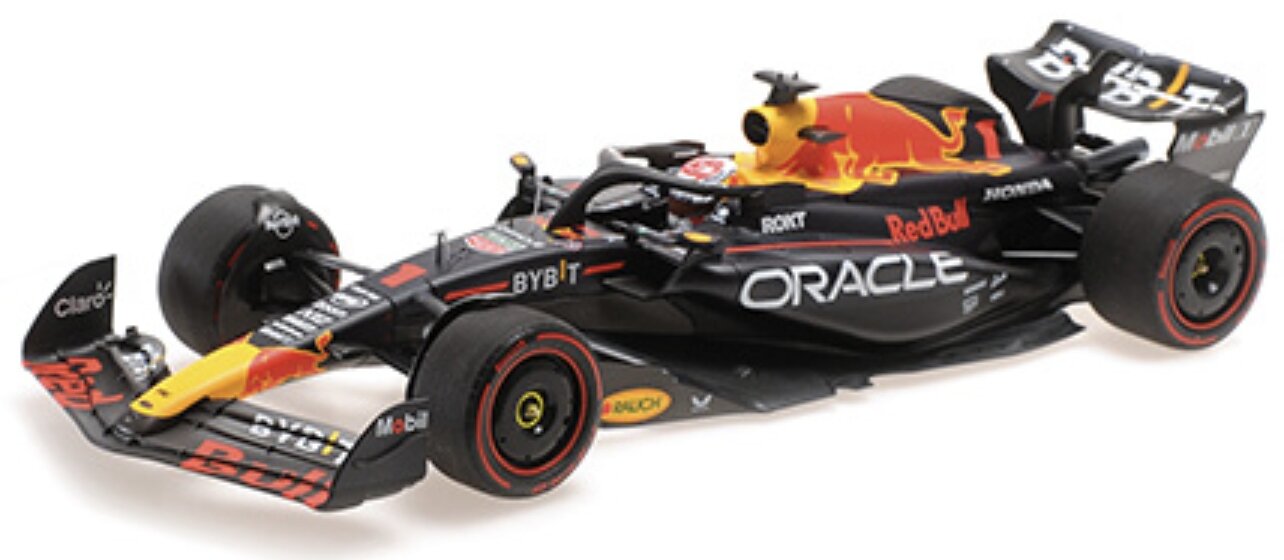 Red Bull RB19 RACING ORACLE #1 MAX VERSTAPPEN 2023 mørk blå/rød/gul 1:18