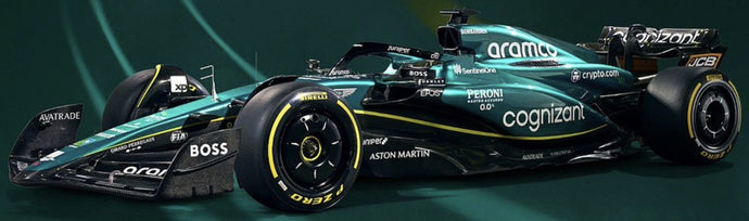 ASTON MARTIN ARAMCO COGNIZANT FORMULA ONE TEAM AMR23 #18 LANCE STROLL 2023 grøn/sort/gul 1:18