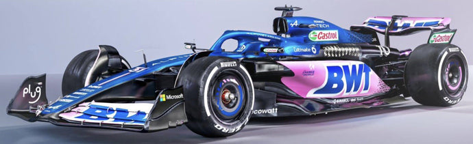 ALPINE F1 A523 TEAM BWT ALPINE N 31 SEASON 2023 ESTEBAN OCON BLUE PINK 1:18