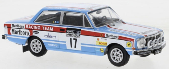 VOLVO 142 TEAM UNIFLO ESSO N 17 RAC RALLY 1973 M.ALEN - A.AHO WHITE LIGHT BLUE 1:43