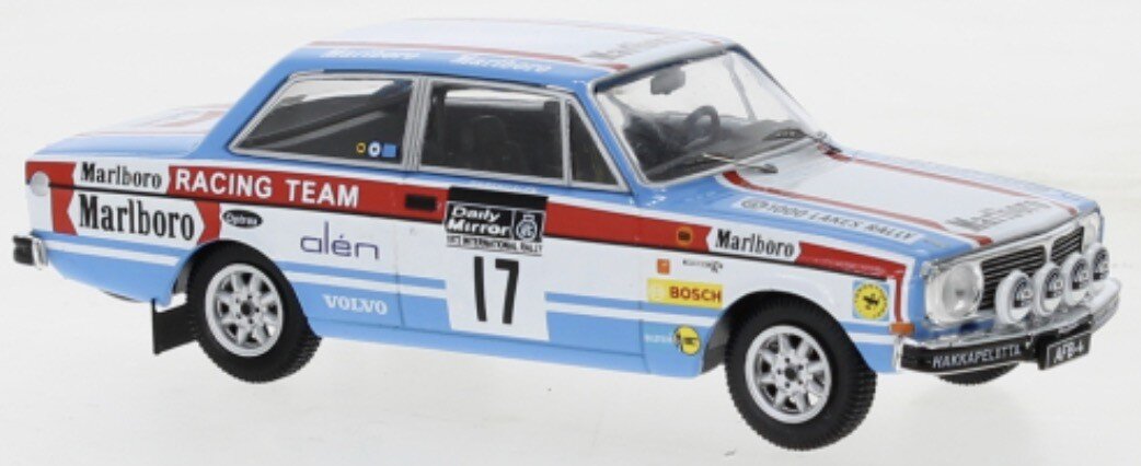 VOLVO 142 TEAM UNIFLO ESSO N 17 RAC RALLY 1973 M.ALEN - A.AHO WHITE LIGHT BLUE 1:43