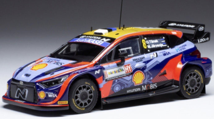 Hyundai i20 N RALLY1 #8 TANAK/JARVEOJA WRC RALLYE SARDINIEN 2022 blå/rød/guld 1:43