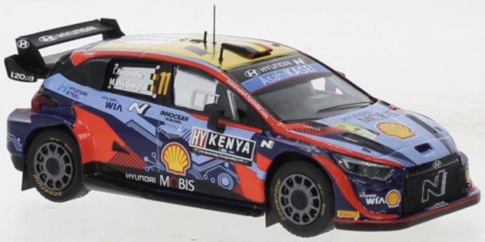 Hyundai i20 N RALLY1 #11 NEUVILLE/WYDAEGHE WRC SAFARI RALLY 2022 blå/rød/guld 1:43