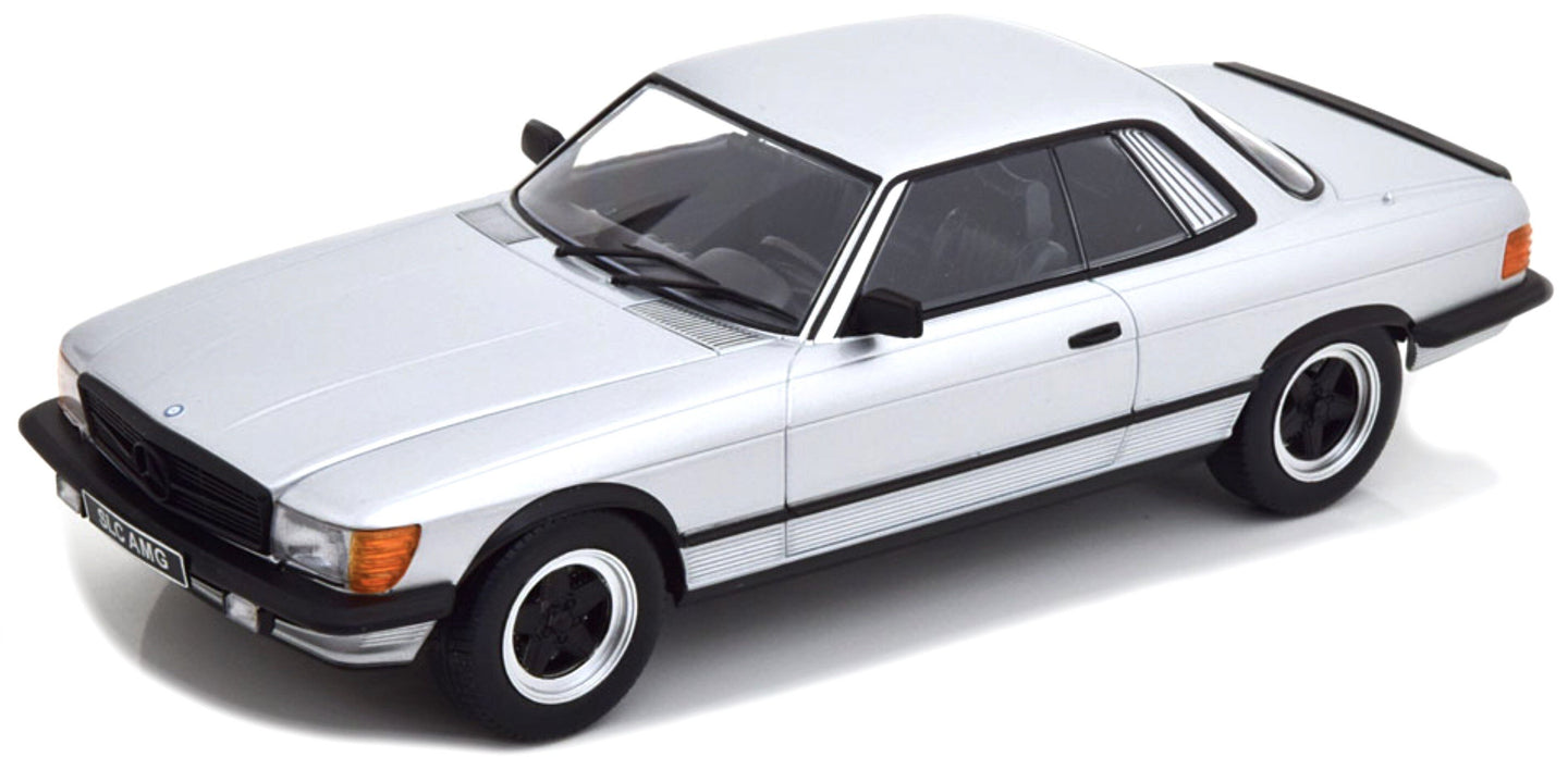 MERCEDES BENZ S-CLASS 500SLC 6.0 AMG (C107) 1985 SILVER 1:18