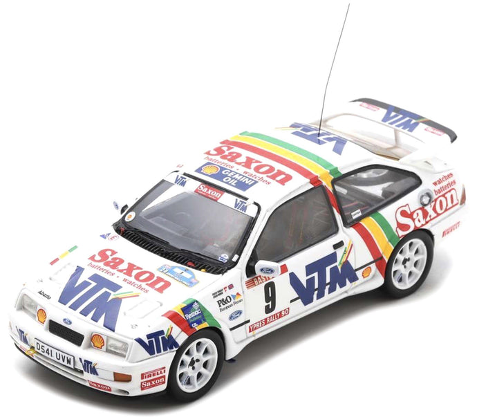 Ford SIERRA RS COSWORTH #9 McRAE/RINGER 4th YPRES 24 HOURS RALLY 1990 hvid/rød/blå 1:43