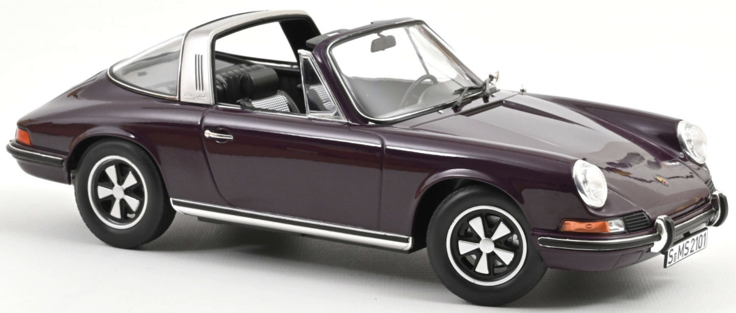 Porsche 911 E TARGA 1971 mørk lilla 1:18
