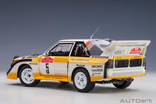 Indlæs billede til gallerivisning AUDI QUATTRO SPORT E2 S1 (night version) N 5 WINNER RALLY SANREMO 1985 W.ROHRL - C.GEISTDORFER YELLOW WHITE RED 1:18