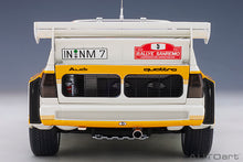Indlæs billede til gallerivisning AUDI QUATTRO SPORT E2 S1 (night version) N 5 WINNER RALLY SANREMO 1985 W.ROHRL - C.GEISTDORFER YELLOW WHITE RED 1:18