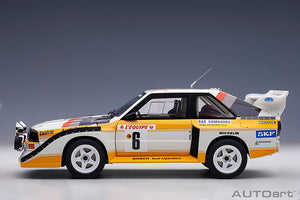 AUDI QUATTRO SPORT S1 (night version) N 6 RALLY MONTECARLO 1986 H.MIKKOLA - A.HERTZ YELLOW WHITE RED 1:18