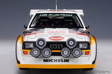 Indlæs billede til gallerivisning AUDI QUATTRO SPORT S1 (night version) N 6 RALLY MONTECARLO 1986 H.MIKKOLA - A.HERTZ YELLOW WHITE RED 1:18